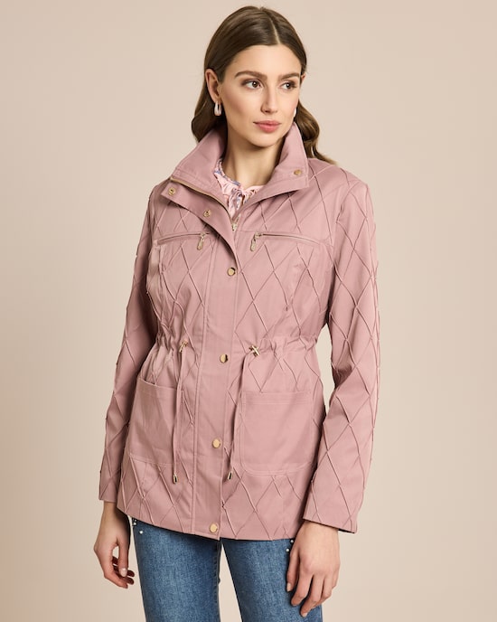 Produktabbildung für Jacke in Karo-Struktur mit Ziernähten