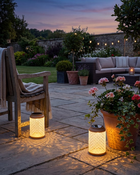 Produktabbildung für Solar-Laternen mit Henkel, 2er-Set