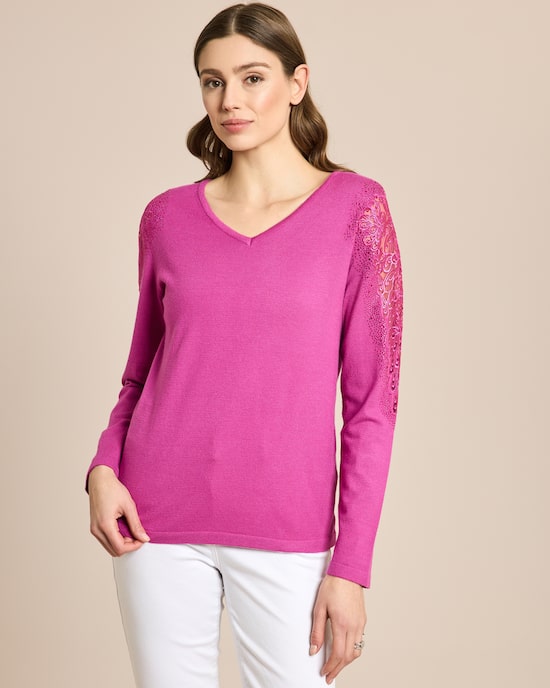 Produktabbildung für Glow Pullover mit Ärmelspitze