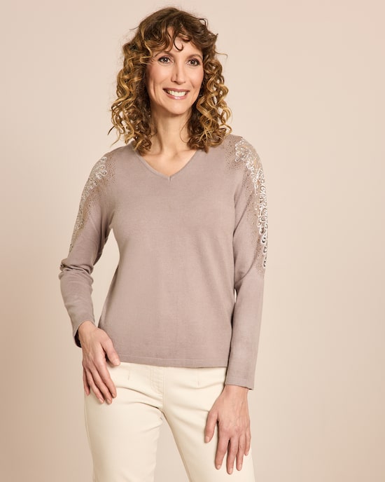 Produktabbildung für Glow Pullover mit Ärmelspitze