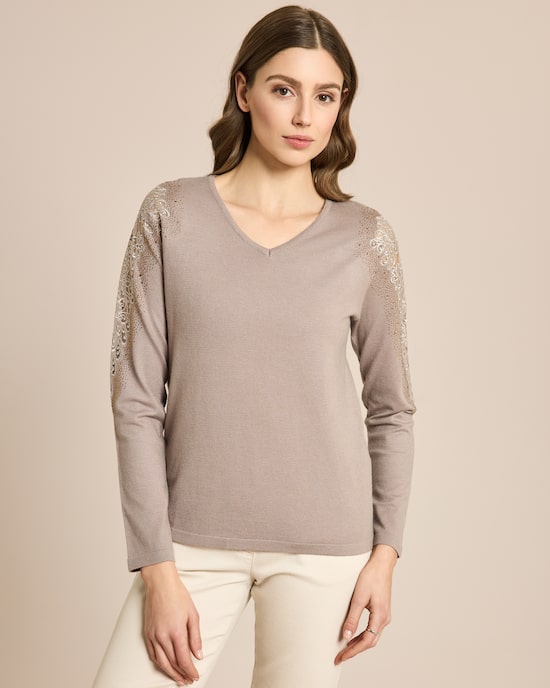 Produktabbildung für Glow Pullover mit Ärmelspitze