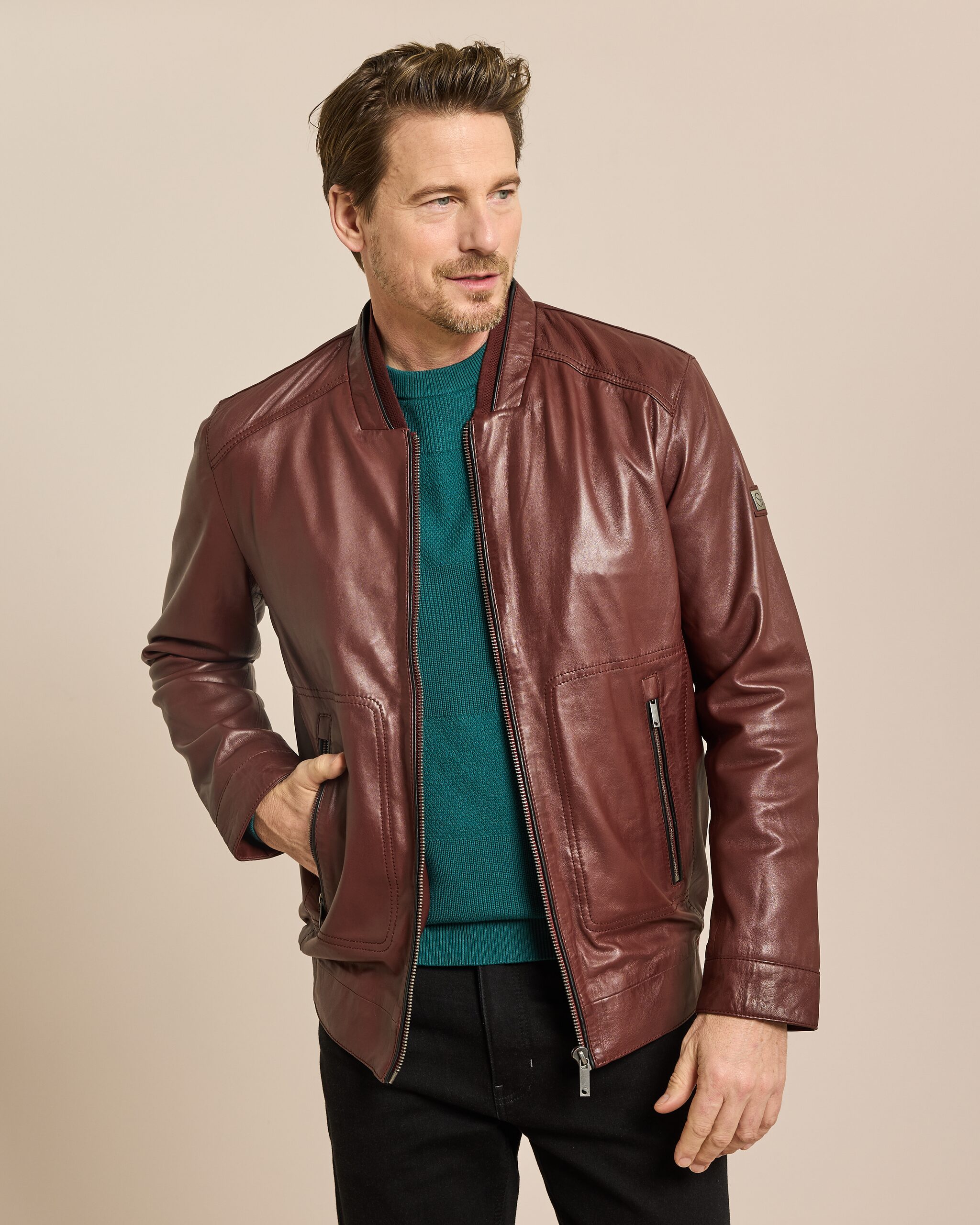 Produktabbildung für Lederjacke Blousonoptik