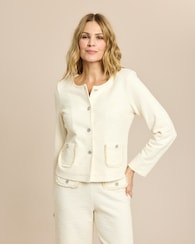 Produktabbildung für Kurzblazer aus strukturiertem Jersey