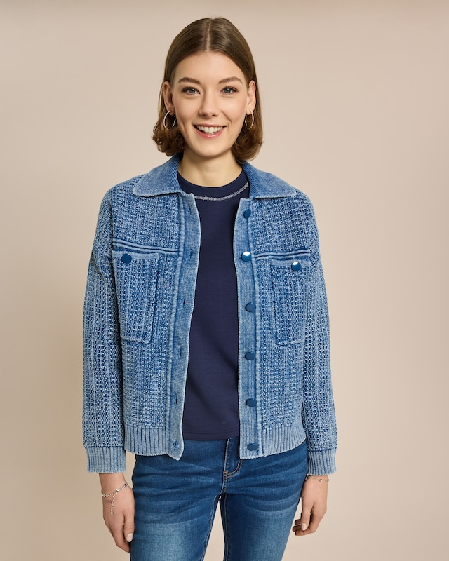 Cardigan im Denim Look