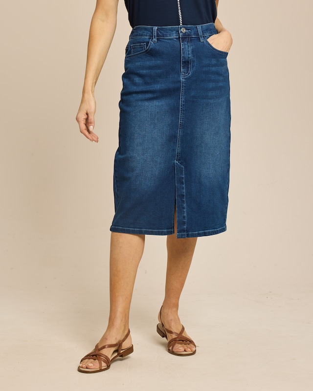 Denimrock mit Schlitz vorne