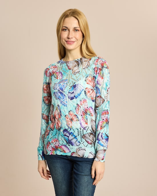 Produktabbildung für Ajourpullover mit Schmetterlingsdr