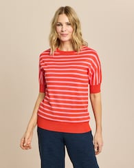 Produktabbildung für Halbarm-Pullover mit Streifen