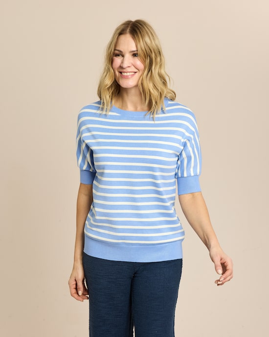 Produktabbildung für Halbarm-Pullover mit Streifen