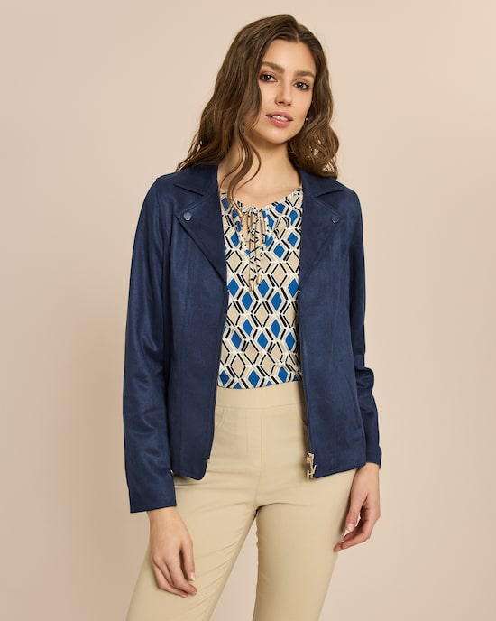 Produktabbildung für Jacke in Velours-Optik mit Reverskragen