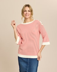 Produktabbildung für Ringel-Pullover mit U-Boot-Ausschnitt