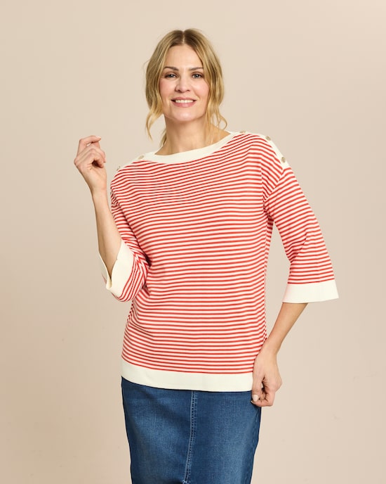 Produktabbildung für Ringel-Pullover mit U-Boot-Ausschnitt