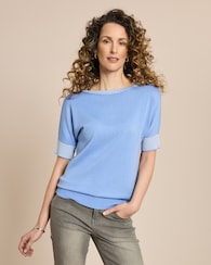 Produktabbildung für Halbarm-Pullover gestreifte Details