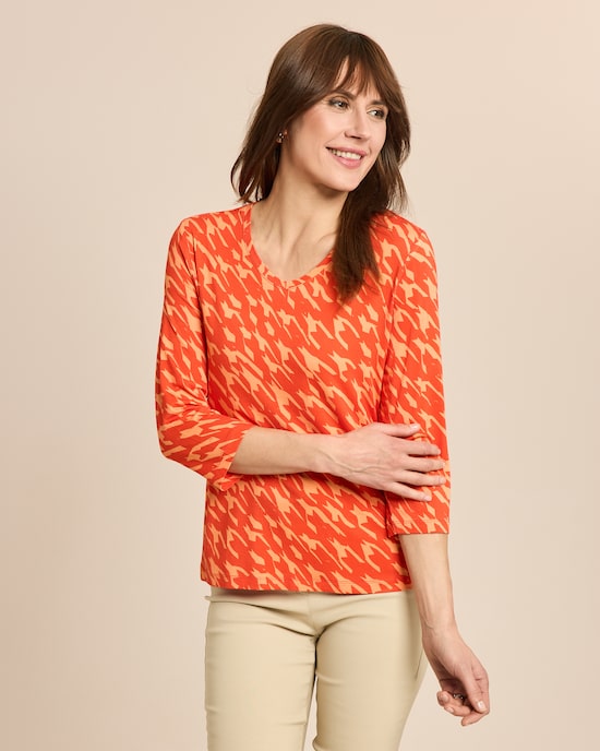 Produktabbildung für Shirt Hahnentritt V-Ausschnitt