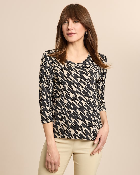 Produktabbildung für Shirt Hahnentritt V-Ausschnitt