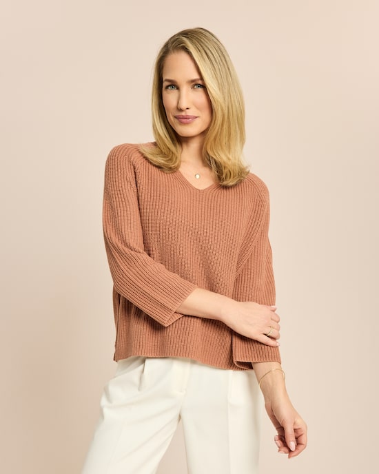 Produktabbildung für Bändchengarn Pullover V-Ausschnitt