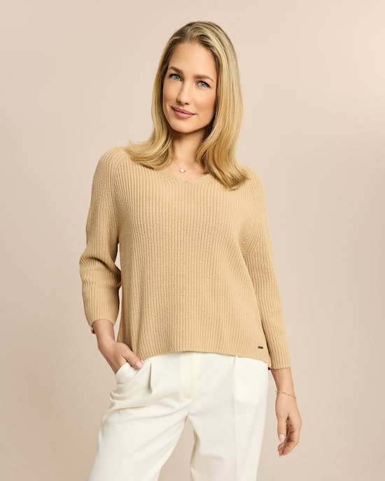 Produktabbildung für Bändchengarn Pullover V-Ausschnitt