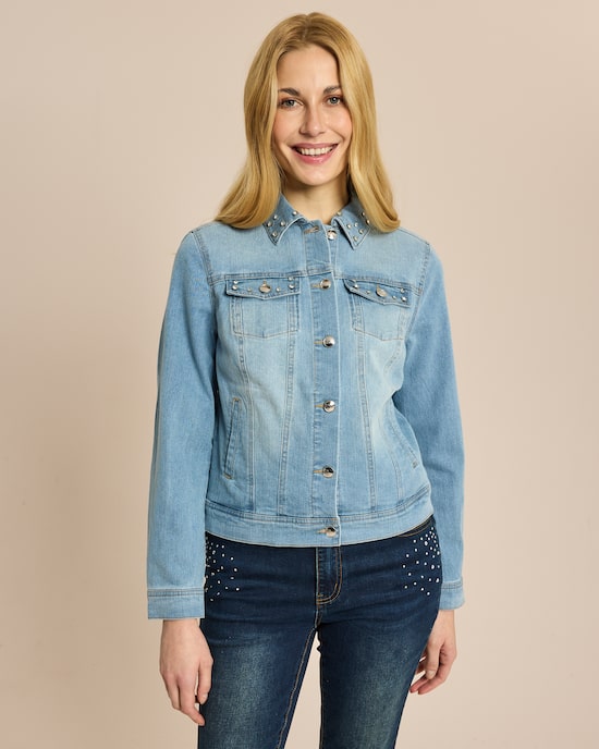 Produktabbildung für Jeansjacke mit Strassdeko