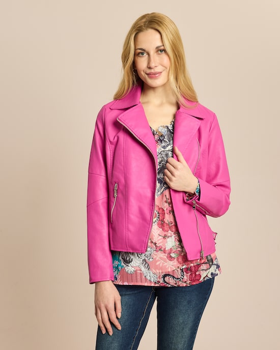 Produktabbildung für Lederimitatjacke im Bikerlook