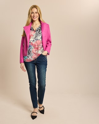 Produktabbildung 3 für Bluse mit Druck Volant-Besatz