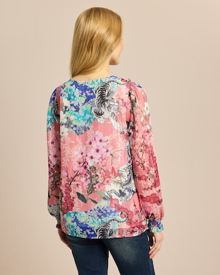 Produktabbildung 4 für Bluse mit Druck Volant-Besatz