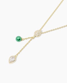 Produktabbildung für Slidercollier mit Muschelkernperle und Zirkonia