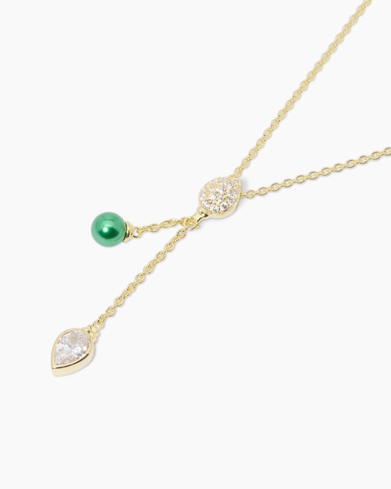 Produktabbildung für Slidercollier mit Muschelkernperle und Zirkonia