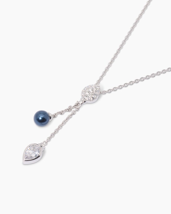 Produktabbildung für Slidercollier mit Muschelkernperle und Zirkonia