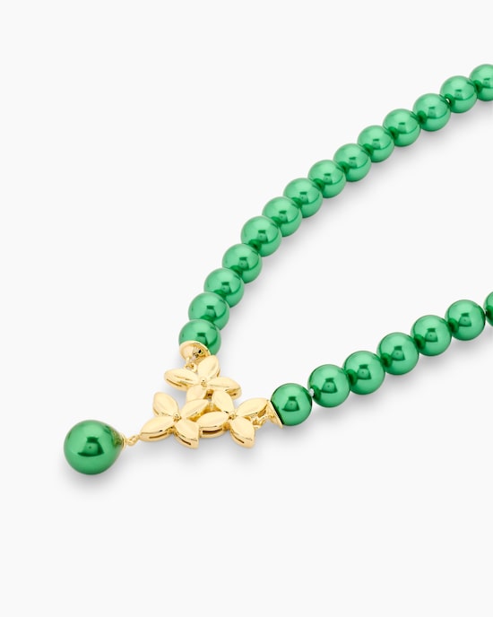 Produktabbildung für Collier mit Muschelkernperlen und Blütenanhänger