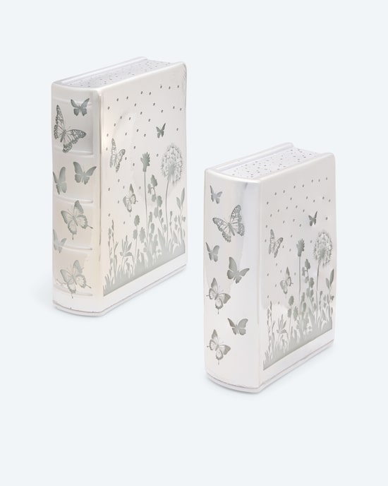 Produktabbildung für 2 LED-Glasbücher "Blumen"