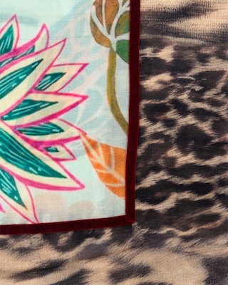 Produktabbildung 2 für Schal, Alloverdruck mit Samtbordüre