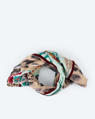 Produktabbildung 1 für Schal, Alloverdruck mit Samtbordüre