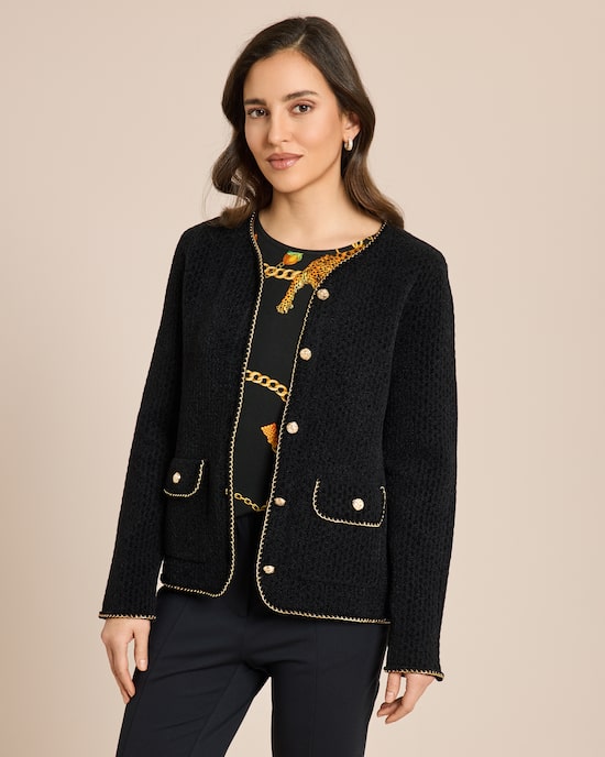 Produktabbildung für Strickblazer mit Kettendeko