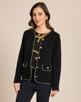 Produktabbildung für Strickblazer mit Kettendeko