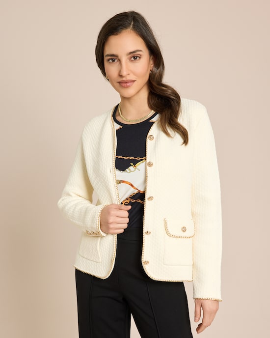 Produktabbildung für Strickblazer mit Kettendeko