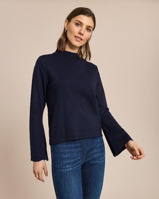 Produktabbildung für Pullover mit Stehkragen cropped