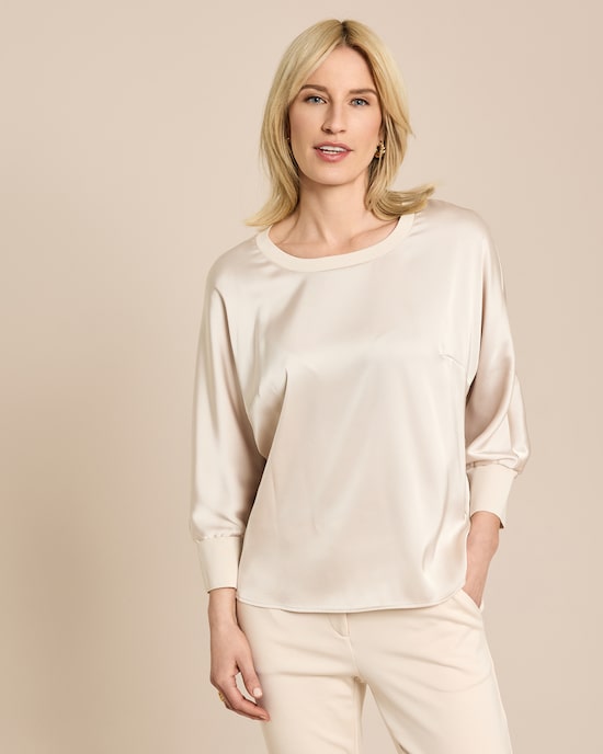 Produktabbildung für Satin Shirt mit Rippe