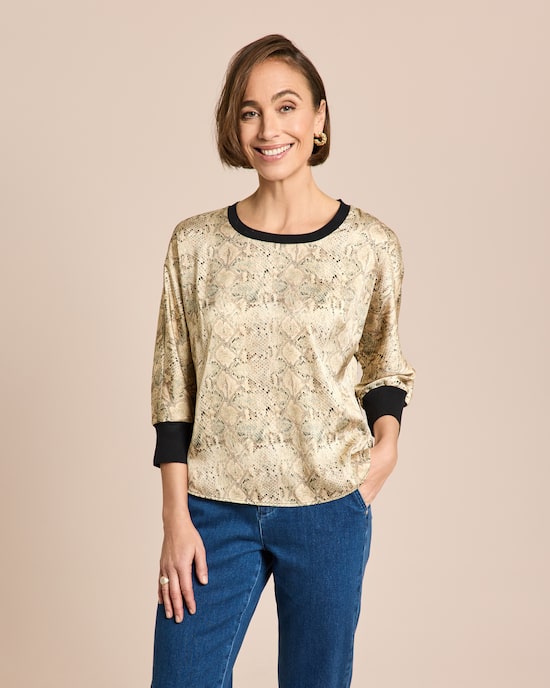 Produktabbildung für Satin Shirt mit Rippe