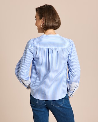 Produktabbildung 4 für Gestreifte Bluse mit Spitzendetails