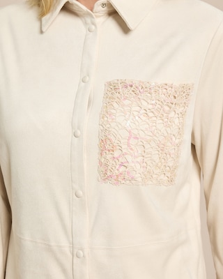 Produktabbildung 5 für Veloursimitat Bluse mit Tasche