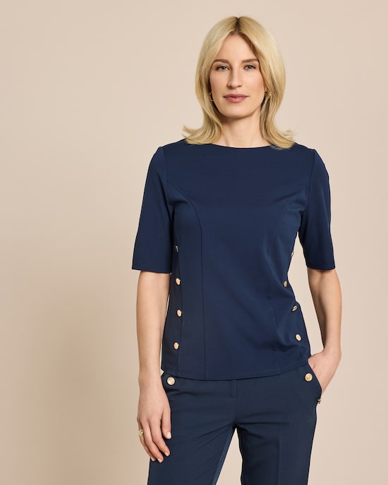 Produktabbildung für Shirt aus Ponte di Roma mit Goldknöpfen