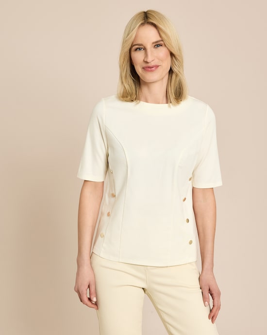 Produktabbildung für Shirt aus Ponte di Roma mit Goldknöpfen