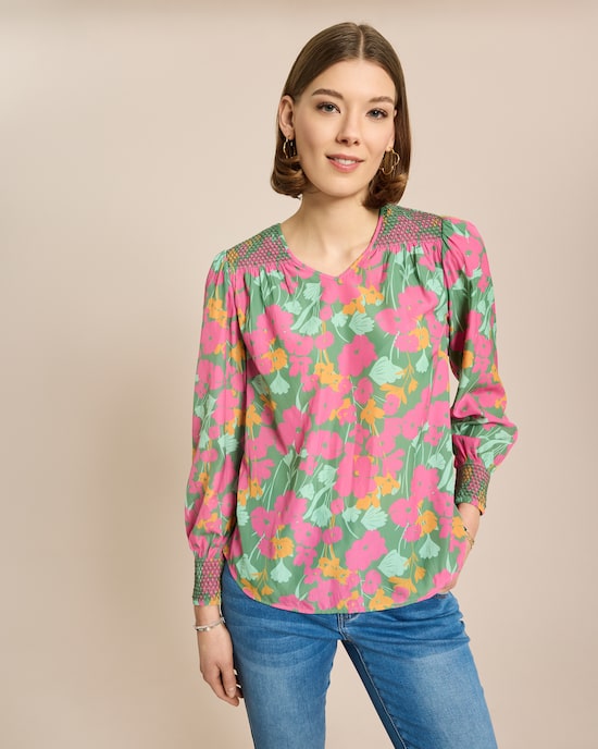 Produktabbildung für Bluse mit Smock-Detail