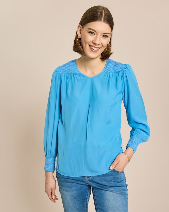 Produktabbildung für Bluse mit Smock-Detail