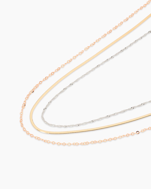 Kettenset 3-teilig 925er Sterlingsilber