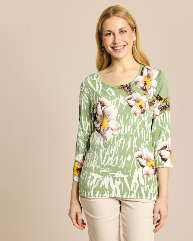 Classic Pullover Blumen-Lettering