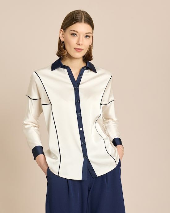 Produktabbildung für Bluse mit Kontrastdetail