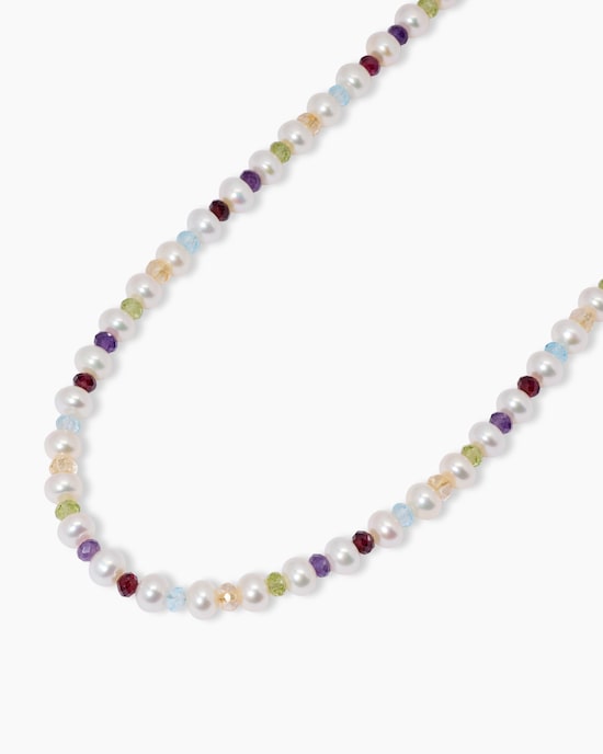 Produktabbildung für Collier mit SWZ-Perlen & Edelsteinen