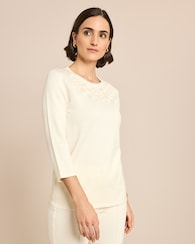 Produktabbildung für Feinstrick-Pullover tonale Applikation