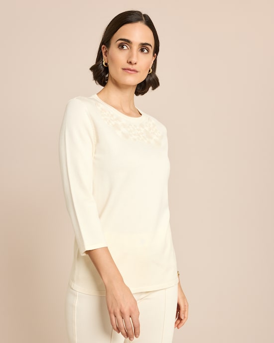 Produktabbildung für Feinstrick-Pullover tonale Applikation