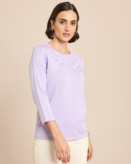 Produktabbildung für Feinstrick-Pullover tonale Applikation